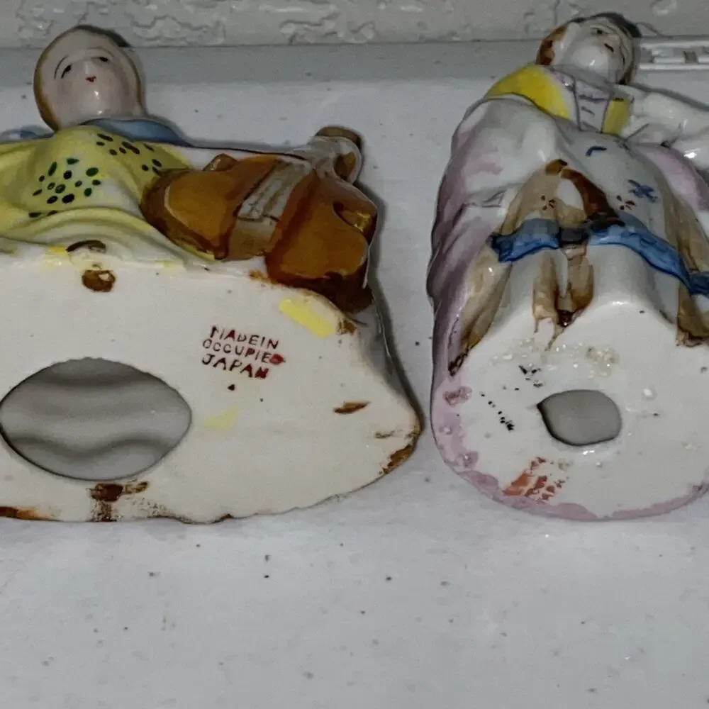 Lot Of 4 Porcelain Figurines Made in‎ Occupied Japan Woman Female Musician 3.5